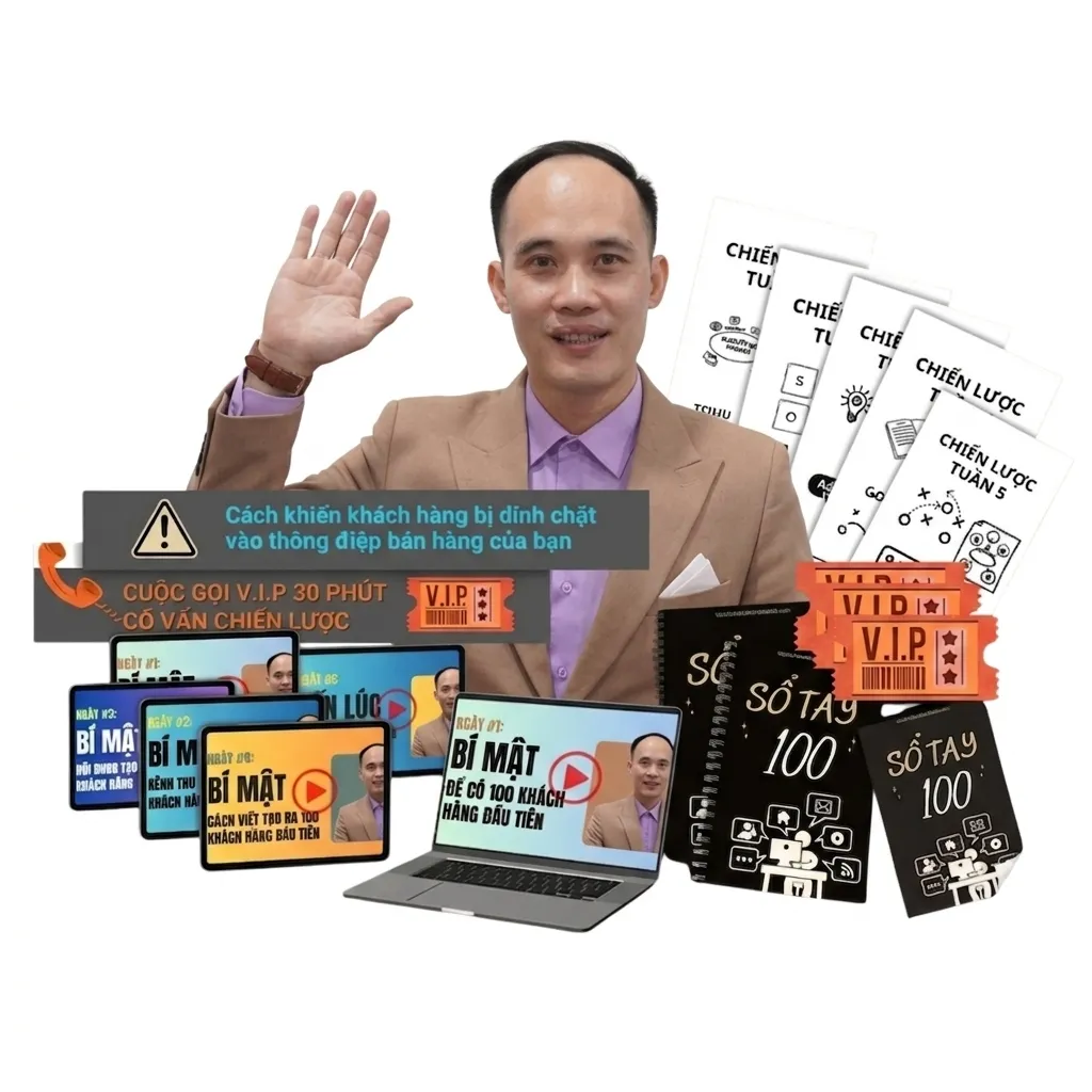 Bộ quà tặng AI Agent Funnel - Sổ tay 100 + Chiến lược tuần + VIP call